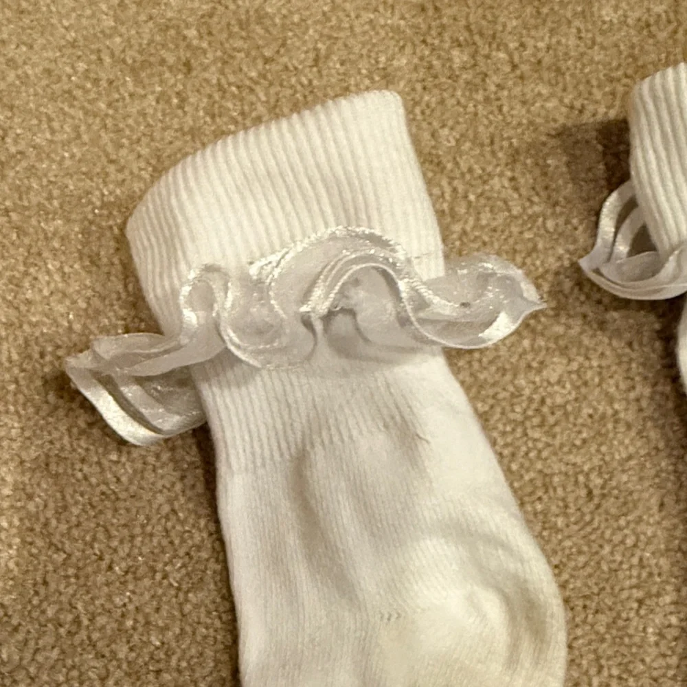 White Ruffle Socks. Little dirty. Cute ruffles